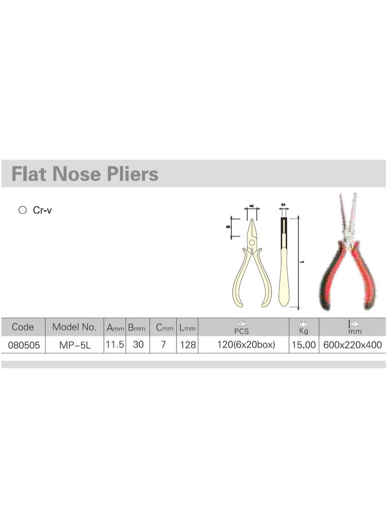 jetechtool Jetech Flat Nose Pliers 5-Inch (128mm) for Jewelry Making, Mini Wire Cutters for Bending Straightening Ring Opening, Chrome Vanadium Steel - MP-5L - Image 2